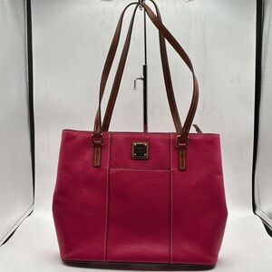 Dooney & Bourke Fuchsia and Brown Tote